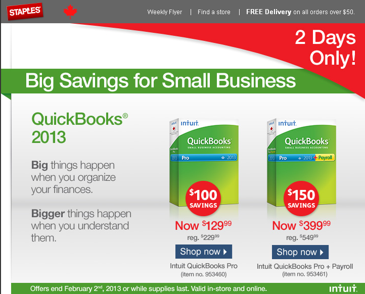 Quickbooks 2013  on sale